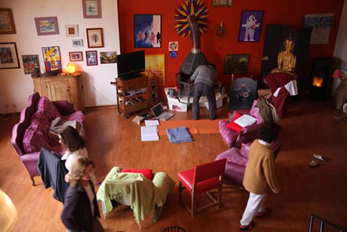 Participants pendant une pause au cours d'un stage animé par Nicolas Mauran